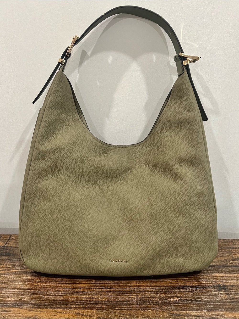 Michael Kors Olive Pebbled Leather Hobo Shoulder Bag